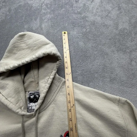 Riot Society Hoodie Mens Large Beige Fleece Sweatshirt Grim Reaper Skull Graphic - Picture 7 of 9